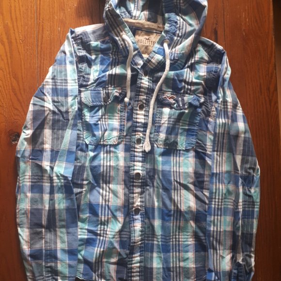 Hollister Hooded button up shirt, Surf style, Sz.S - Picture 6 of 8